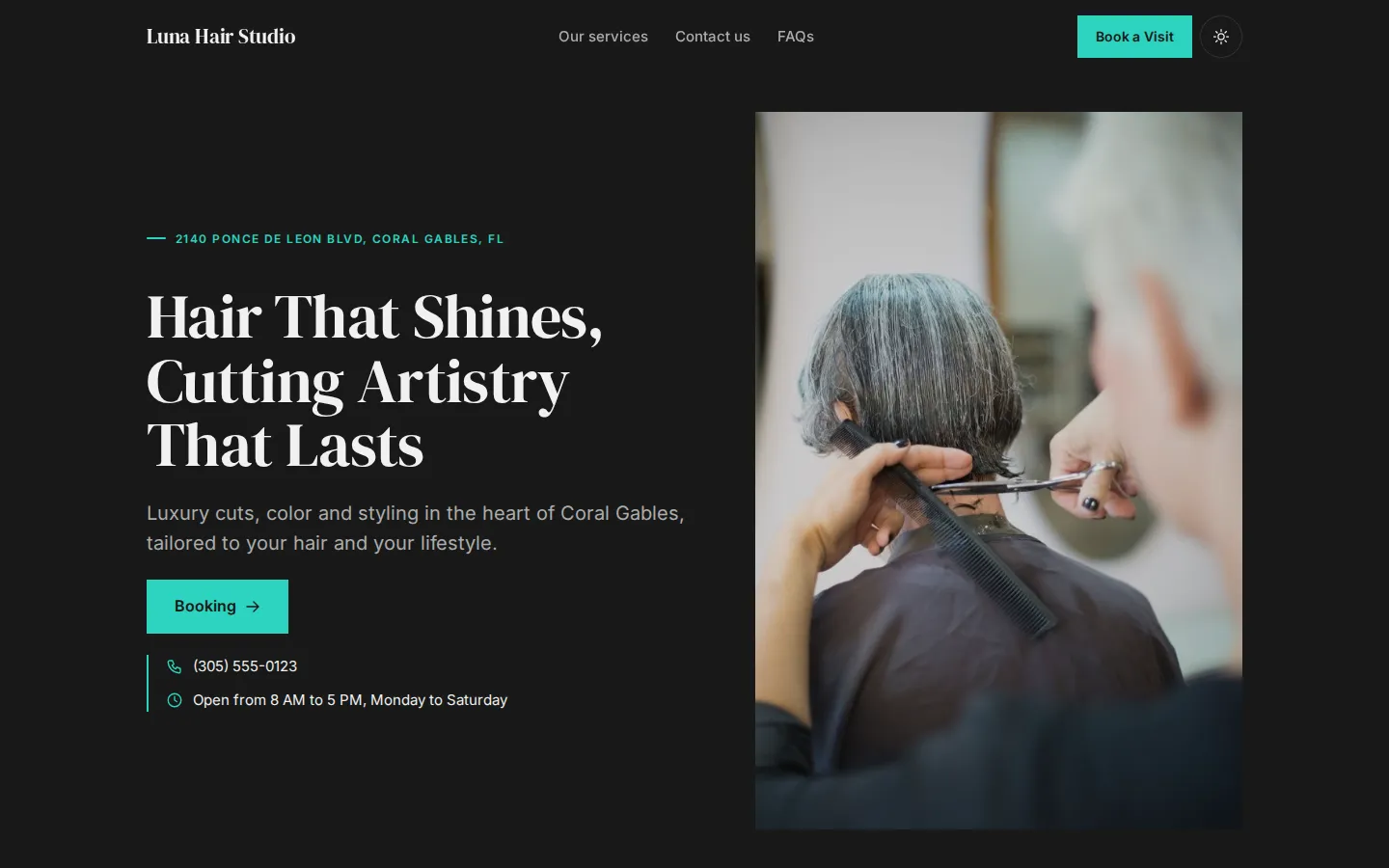 The Editorial template on a demo site