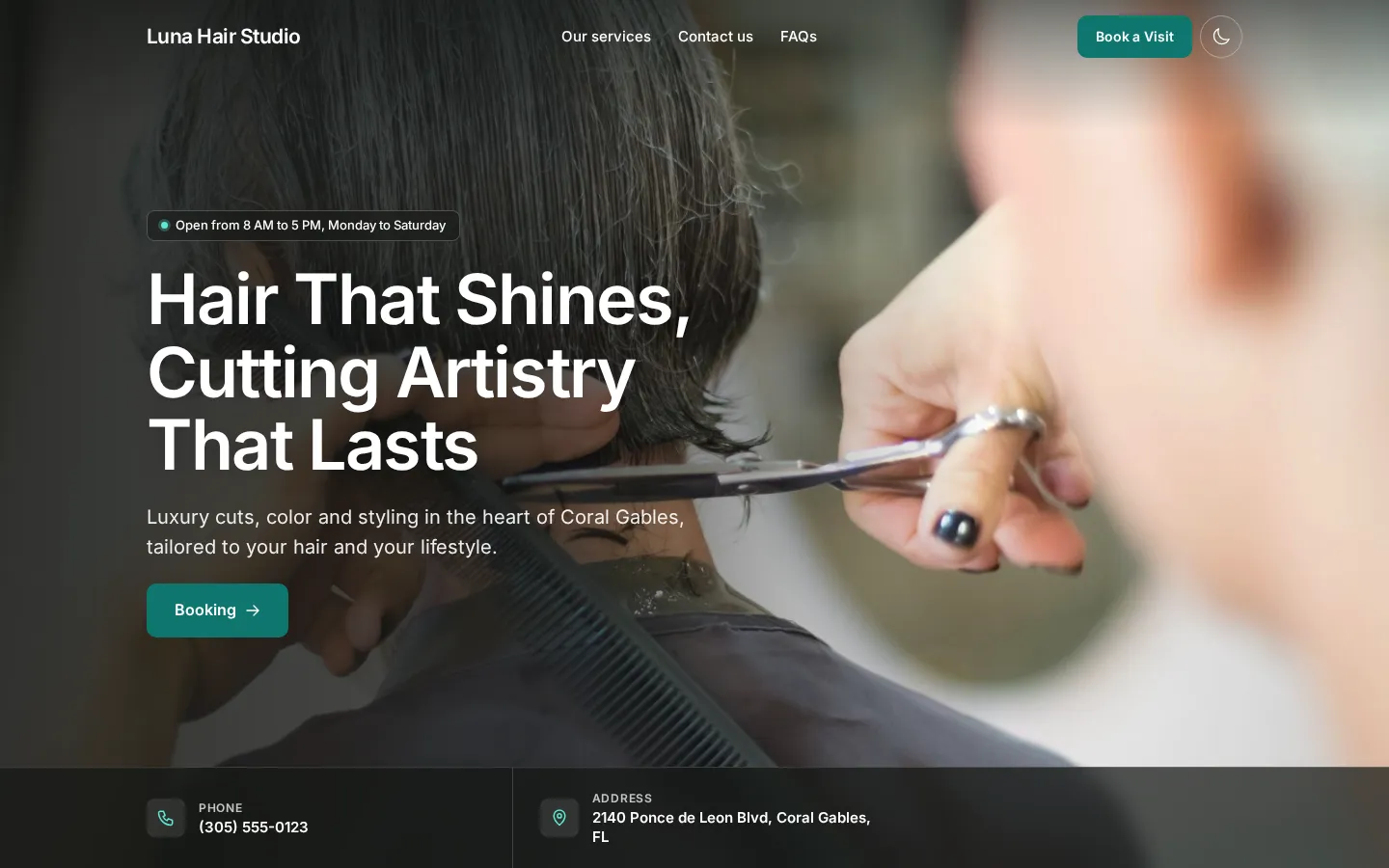 The Studio template on a demo site